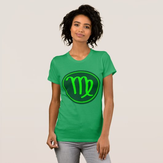 T-shirt Symbole Zodiaque de la Virgo Mix vert (Devant entier)