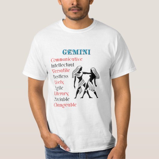 T-shirt SYMBOLE Zodiaque Gemini Horoscope (Devant)