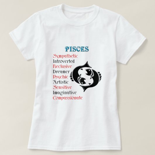 T-shirt Symbole zodiaque Pisces Horoscope (Design devant)