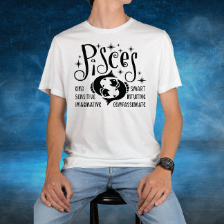 T-shirt Symbole zodiaque Poissons Horoscope Personnalité T