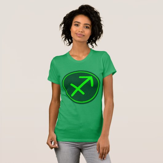 T-shirt Symbole zodiaque Sagittarius Mélange vert (Devant entier)