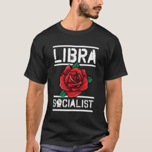 T-shirt SYMBOLE Zodiaque socialiste de Libra Floral Rouge