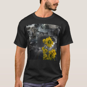 T-shirt Symboles Abstraits et fleurs jaunes