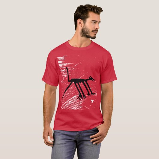 T-shirt Symboles animaux Ancien chien de Nazca Pérou (Devant entier)
