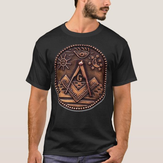 T-shirt Symboles archaïques maçonniques anciens Sun Moon A (Devant)