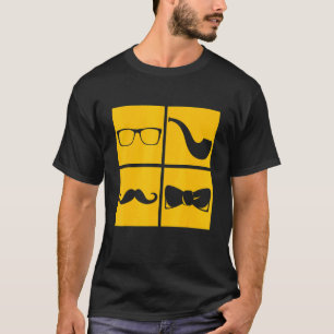 T-shirt Symboles de Hipster Mustache Tuyauterie Lunettes d