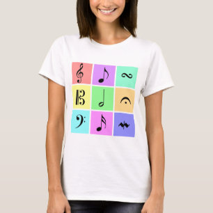 T-shirt symboles de musique en pastel