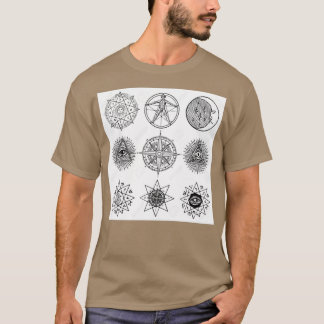 T-shirt symboles sacrés icônes et vecteurs