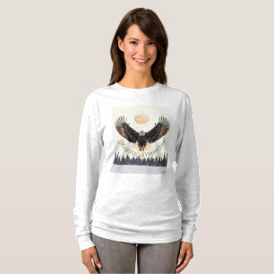 T-shirt Symétrie d'Aigle Majestueux Manches Longues