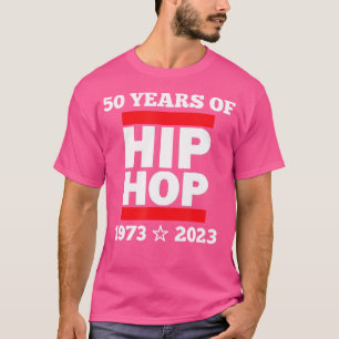 T-shirt Sympa 50 Ans De Hip Hop Cinquante Rouge Et Blanc