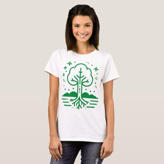 T-shirt Sympa arbre vert (Devant entier)