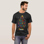 T-shirt Sympa ASL Noël Arbre Signer Langue Noël Sourd P (Devant entier)