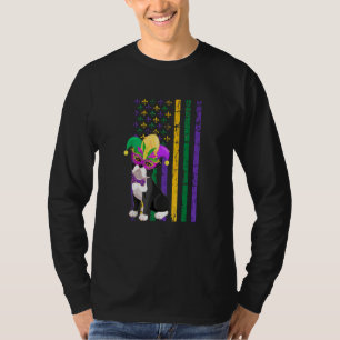 T-shirt Sympa Boston Terrier Mardi Gras American Flag Dog