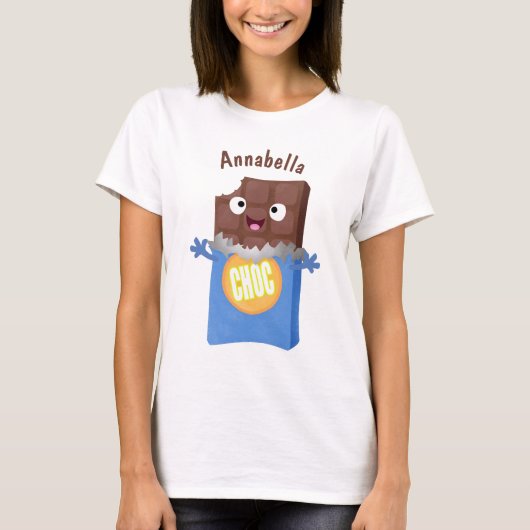 T-shirt Sympa chocolat chocolat bonbon bar personnage de d (Devant)