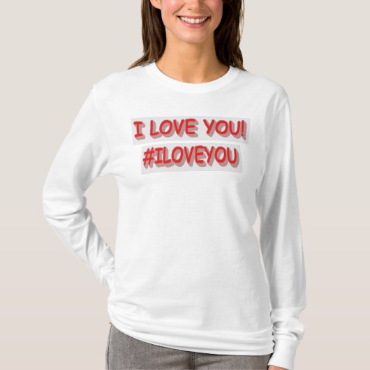 T-shirt Sympa Design d'expression "JE VOUS AIME !". Comman (Devant)