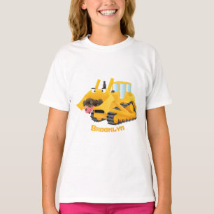T-shirt Sympa joli caractère de dessin animé au bulldozer