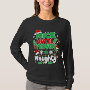 T-shirt Sympa Jusqu'À Proven Naughty Noël Correspondant Dr
