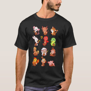 T-shirt Sympathique chinois Zodiac Signes animal lunaire N