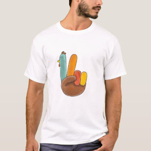 T-shirt Sympathique signe de paix Thanksgiving Turquie Rem