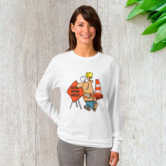 T-shirt Sympathique Travailleur de la construction Route d