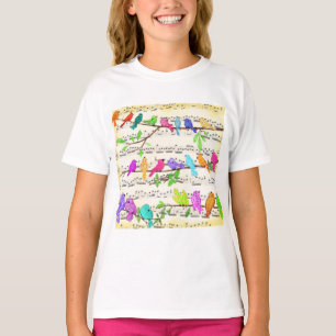 T-shirt Symphonie d'oiseaux musicaux colorés - Happy Fun M
