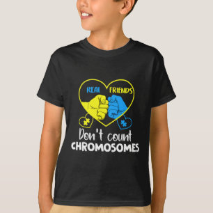 T-shirt Syndrome de Down Les vrais amis ne comptent pas le