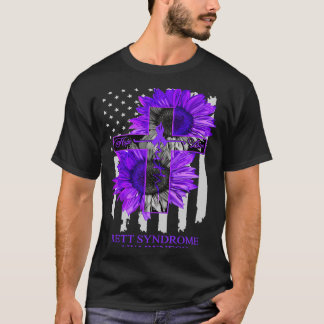 T-shirt Syndrome de Rett Ribbon violet États-Unis Drapeau