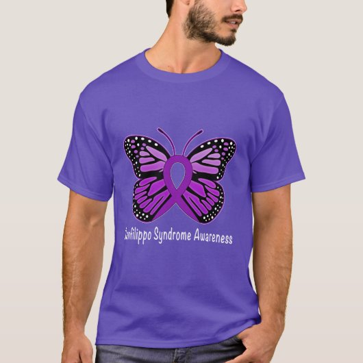 T-shirt Syndrome de Sanfilippo Papillon de l'espoir (Devant)