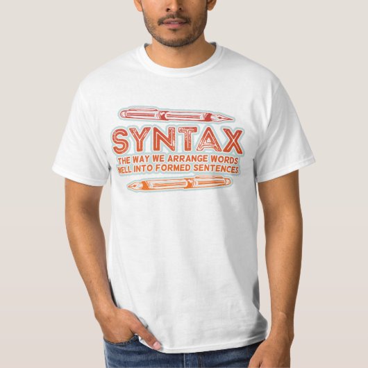 T-shirt Syntaxe Funky Structure de la phrase Grammaire (Devant)