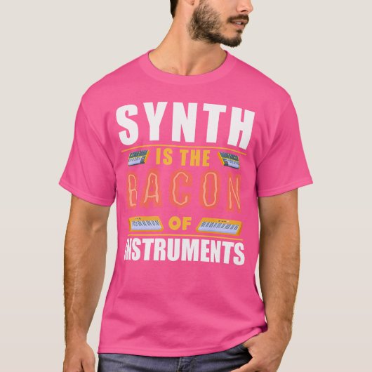 T-shirt Synth Est La Bacon D'Instruments Synth Pop Fun 80 (Devant)