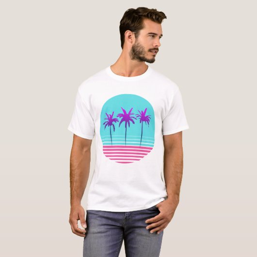 T-shirt Synth été Vibes tropicales Tee! (Devant entier)