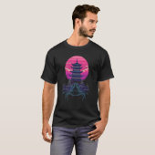 T-shirt Synth rétro Pagode Sunrise Silhouette (Devant entier)