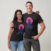 T-shirt Synth rétro Pagode Sunrise Silhouette (Unisexe)