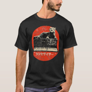T-shirt Synth Vintage _ Chat - Nerd Synthétiseur Analogiqu