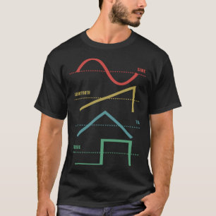 T-shirt Synthétiseur Analogique Vintage Forme d'Onde Techn