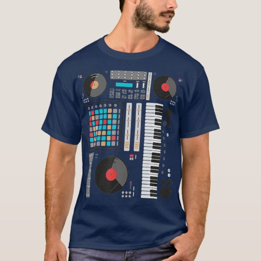 T-shirt Synthétiseur de musique électronique Techno Music (Devant)