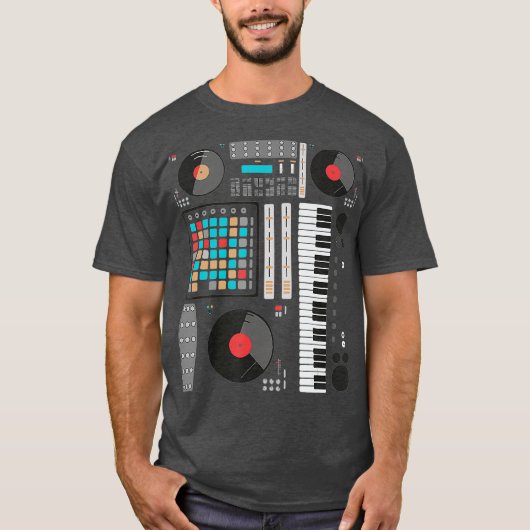 T-shirt Synthétiseur de musique électronique Techno Music  (Devant)