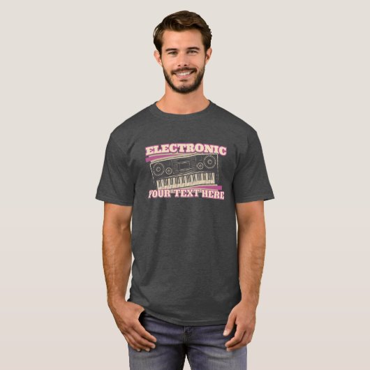 T-shirt synthétiseur électronique avec texte perso (Devant entier)