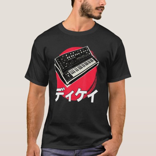 T-shirt Synthétiseur japonais analogique Synthwave Techno  (Devant)