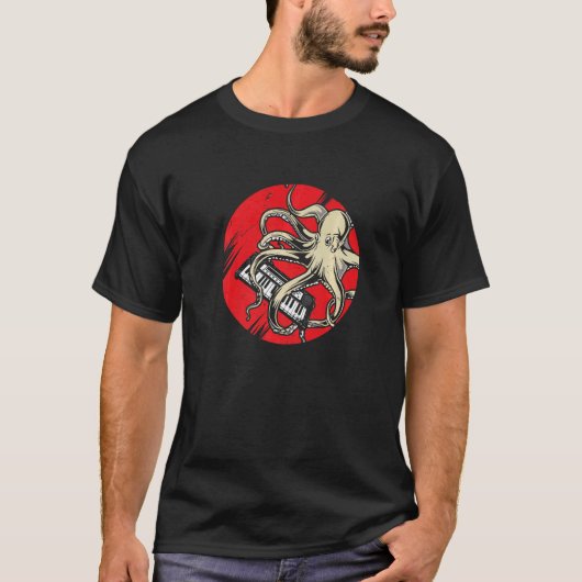 T-shirt Synthétiseur japonais rétro Octopus Synthétiseur a (Devant)