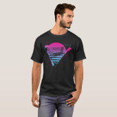 T-shirt Synthétiseur modulaire Analog Vaporwave Techno Cat (Devant entier)