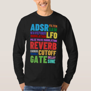 T-shirt Synthétiseur modulaire analogique Mots Techno Rave