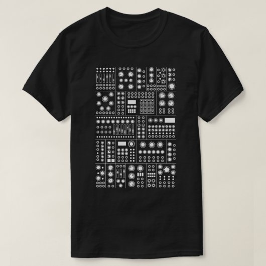 T-shirt Synthétiseur modulaire blanc (Design devant)