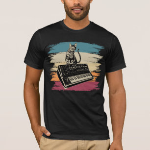 T-shirt Synthétiseur modulaire Musique électronique Chat a