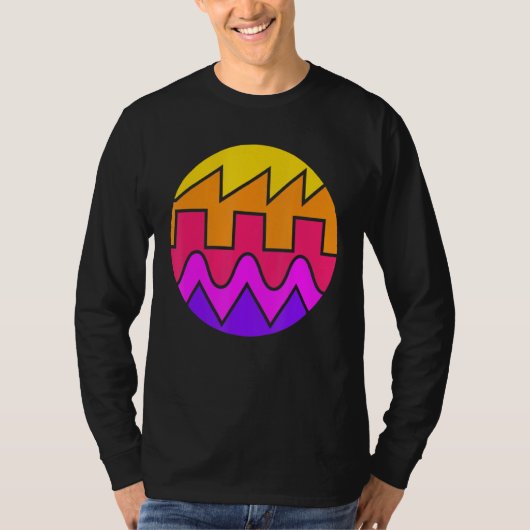 T-shirt Synthétiseur Rétro Waveform Sound Wave Electronic (Devant)