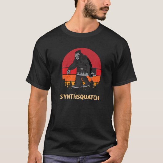 T-shirt Synthétiseur Sasquatch Synthétiseur Dj Mixer Synth (Devant)