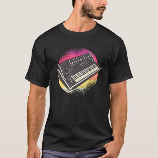 T-shirt Synthétiseur Techno Retro (Devant)