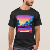 T-shirt Synthwave car outrun retrowave futuresynth sci fi  (Devant)