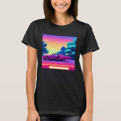 T-shirt Synthwave car outrun retrowave futuresynth sci fi  (Devant)