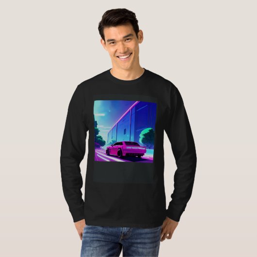 T-shirt Synthwave car outrun retrowave futuresynth sci fi  (Devant entier)